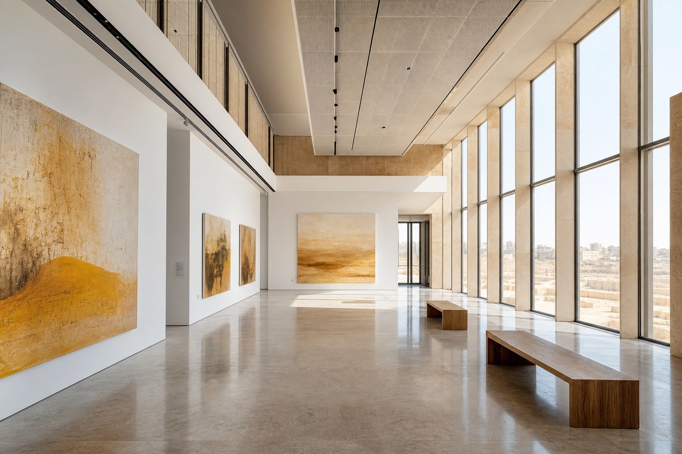 Gallery Negev interior bathed in Negev desert light